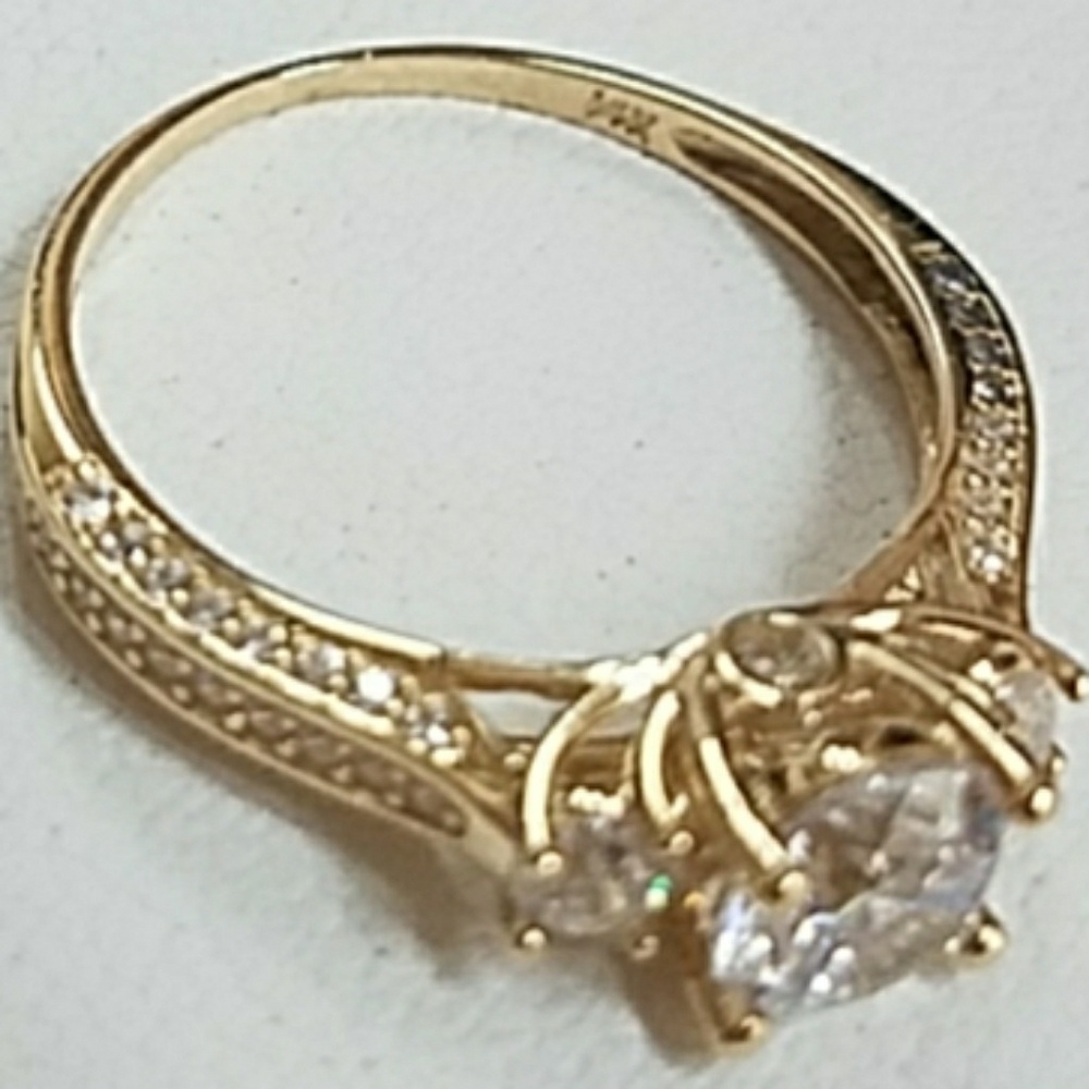 New 14K Solid Yellow Gold Engagement Ring size 7 - Picture 8 of 8